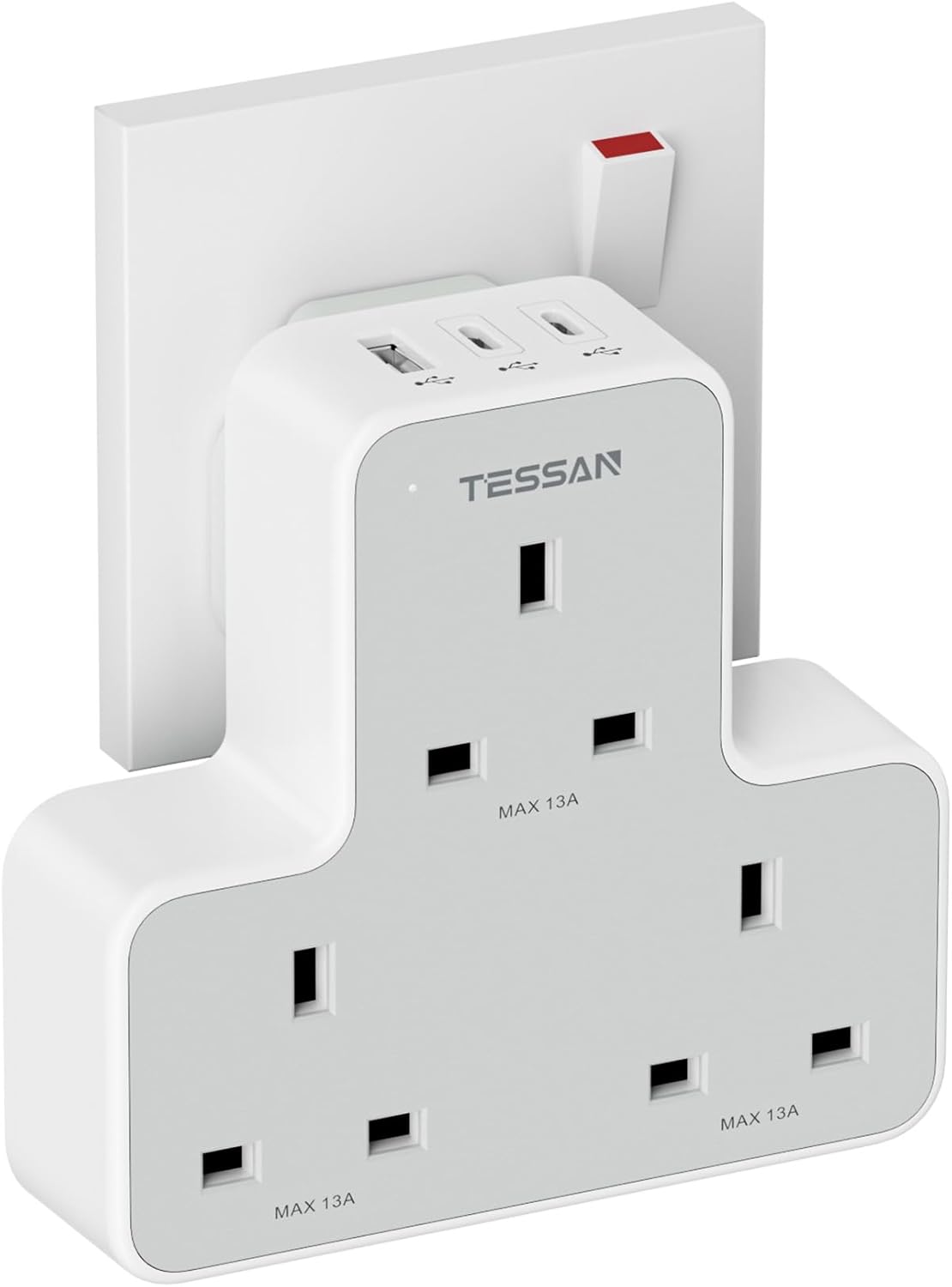 TESSAN UK Multi Plug Extension Socket