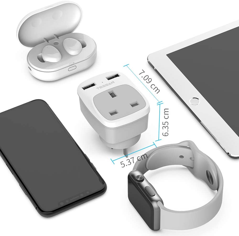 UK to Australia Adapter with 2 USB Ports