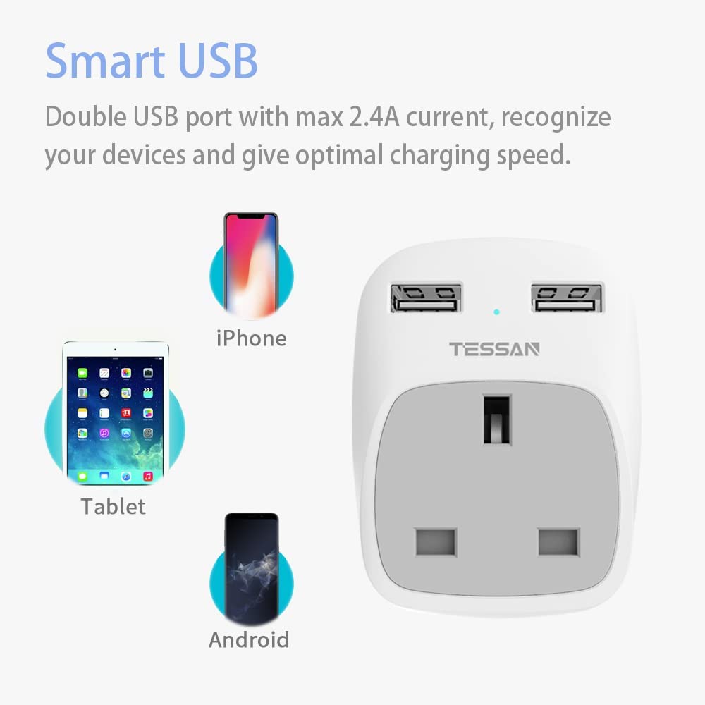 UK to European Plug Adapter 3 Pack