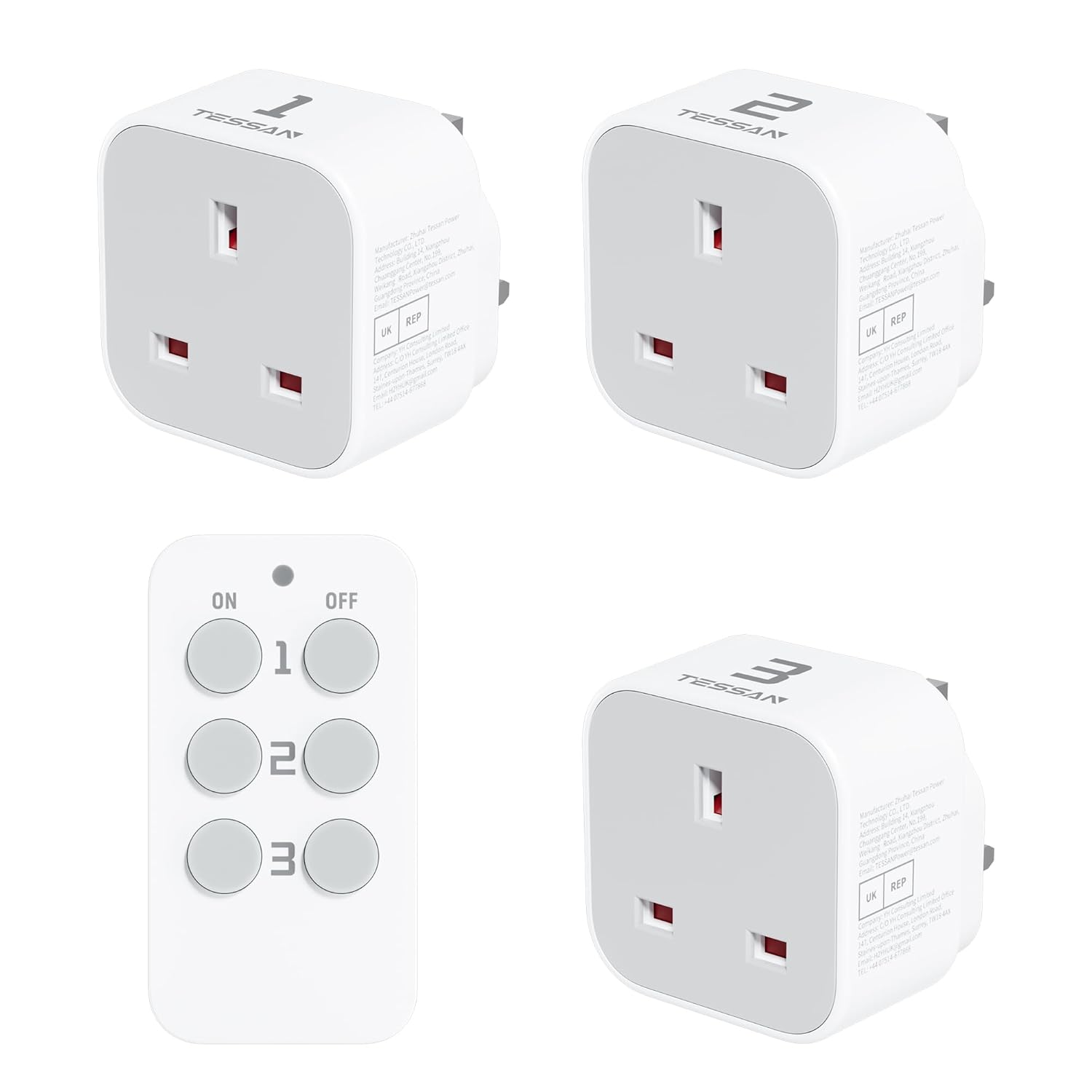 TESSAN UK Remote Control Plug Socket