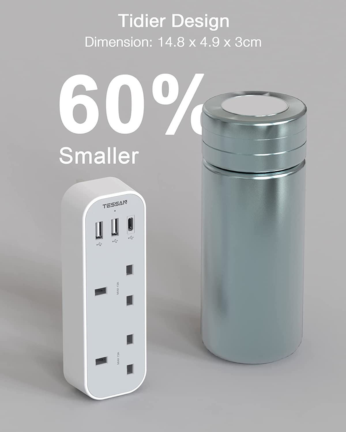 Multi Plug Extension Double Plug Adaptor 3 USB slot