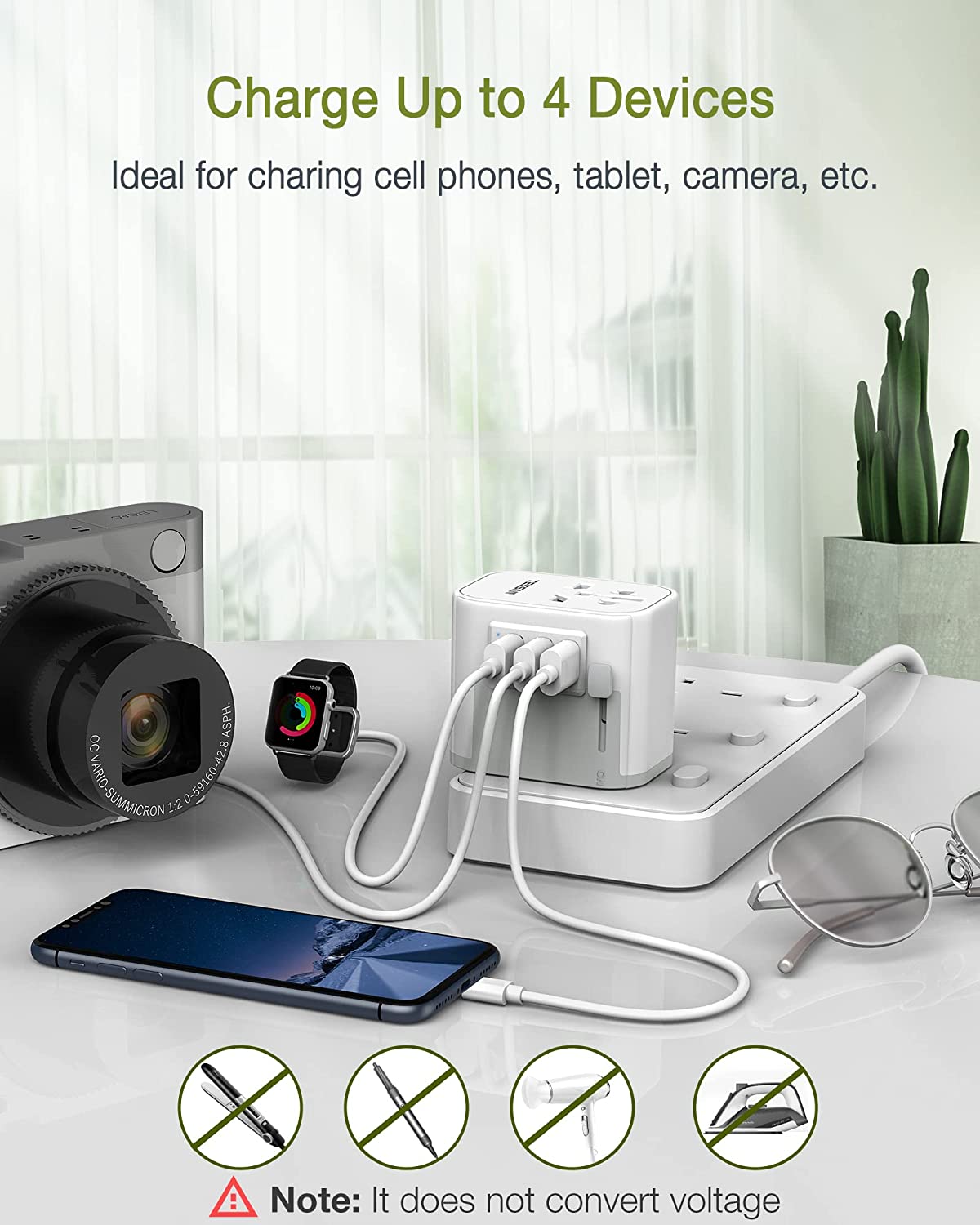 Universal Travel Adapter with 3 USB