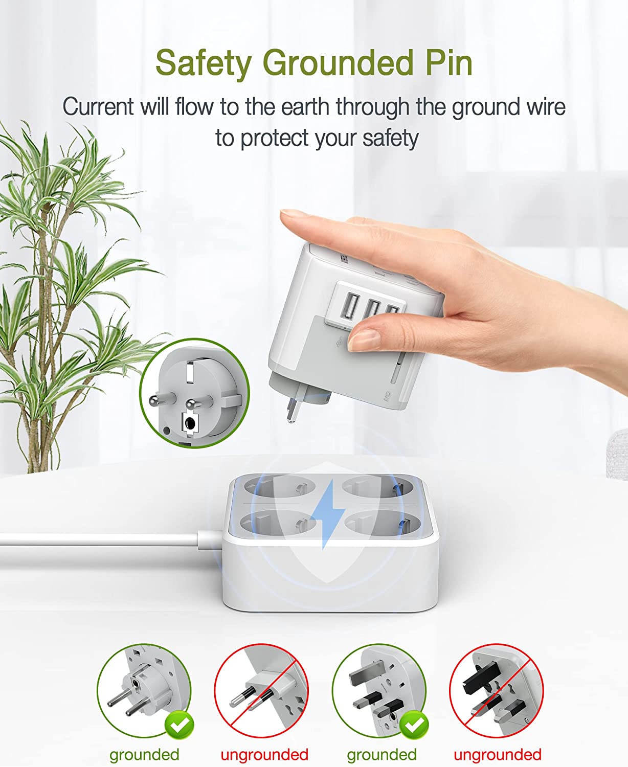 Universal Travel Adapter with 3 USB
