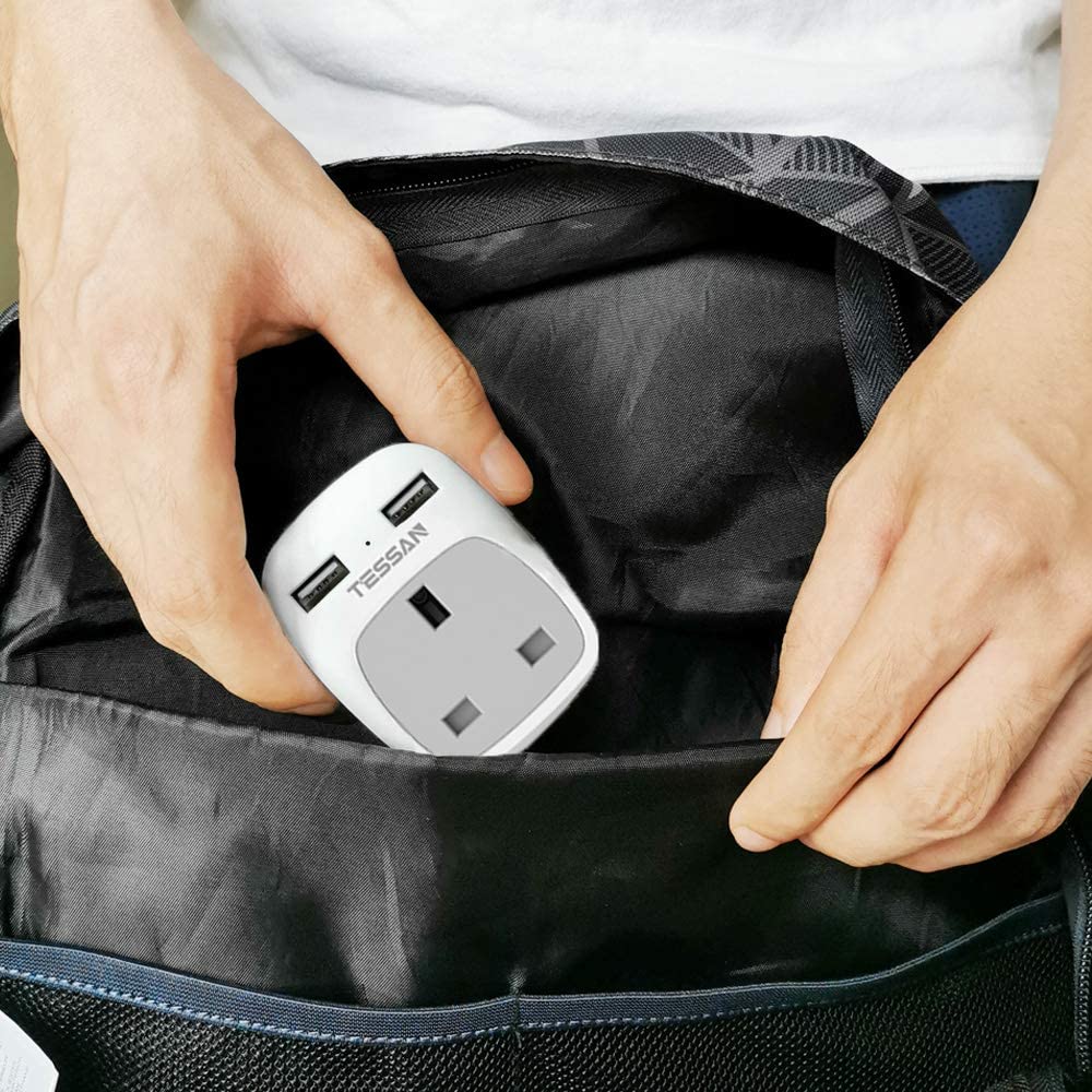 UK to European Travel Adapter with 2 USB Ports