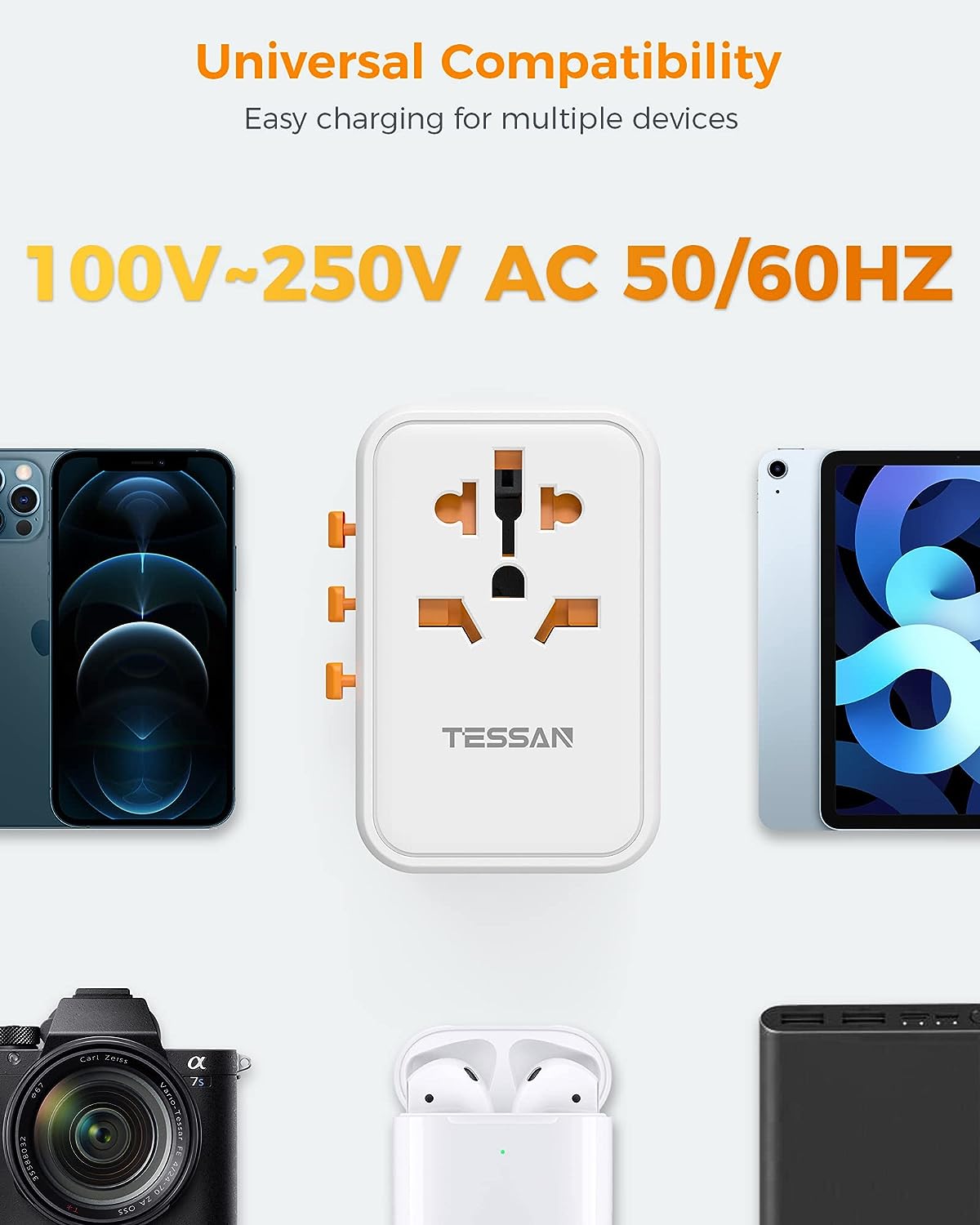 TESSAN 45W PD USB C Universal Travel Adapter