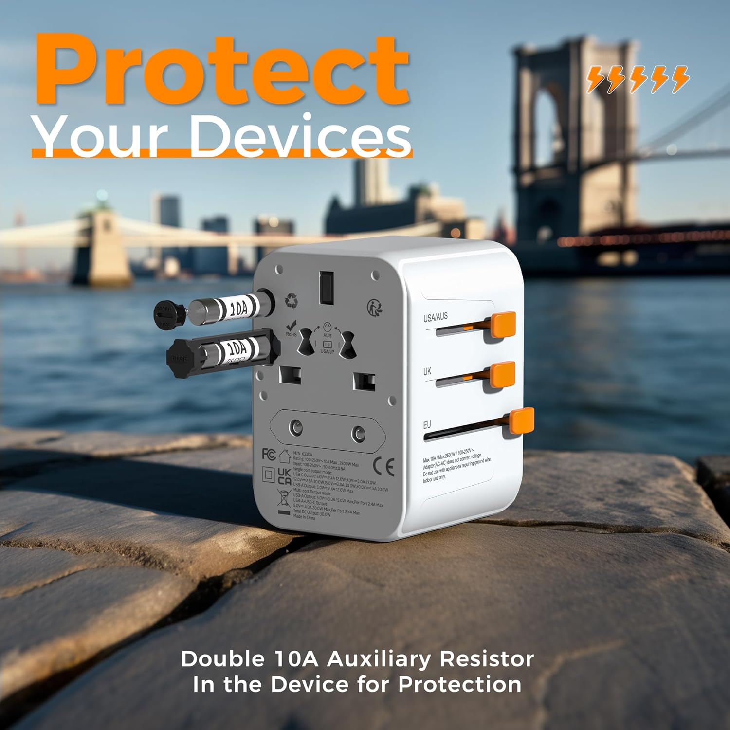 TESSAN 5-Port USB International Universal Travel Adapter