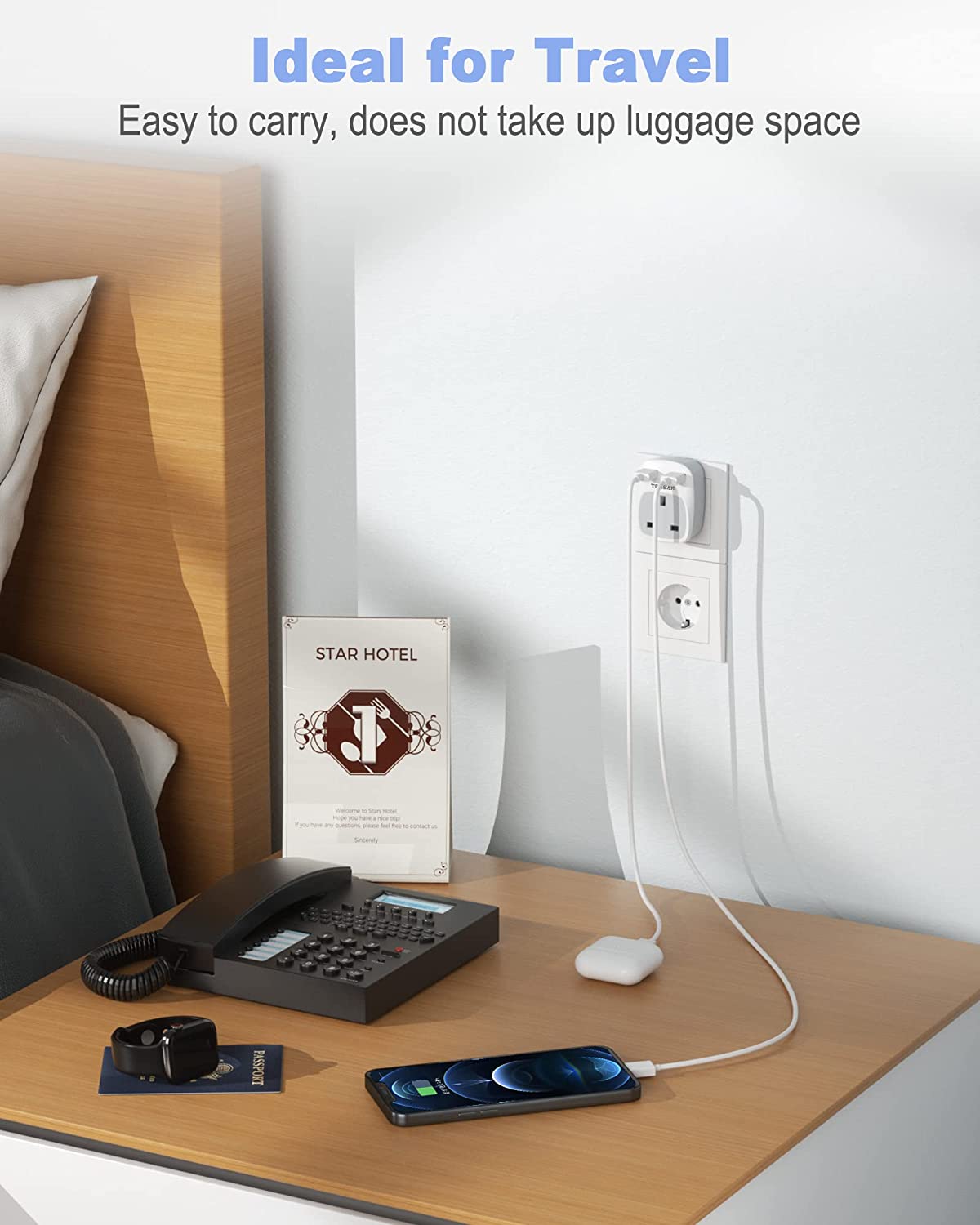UK to European Plug Adapter 3 Pack
