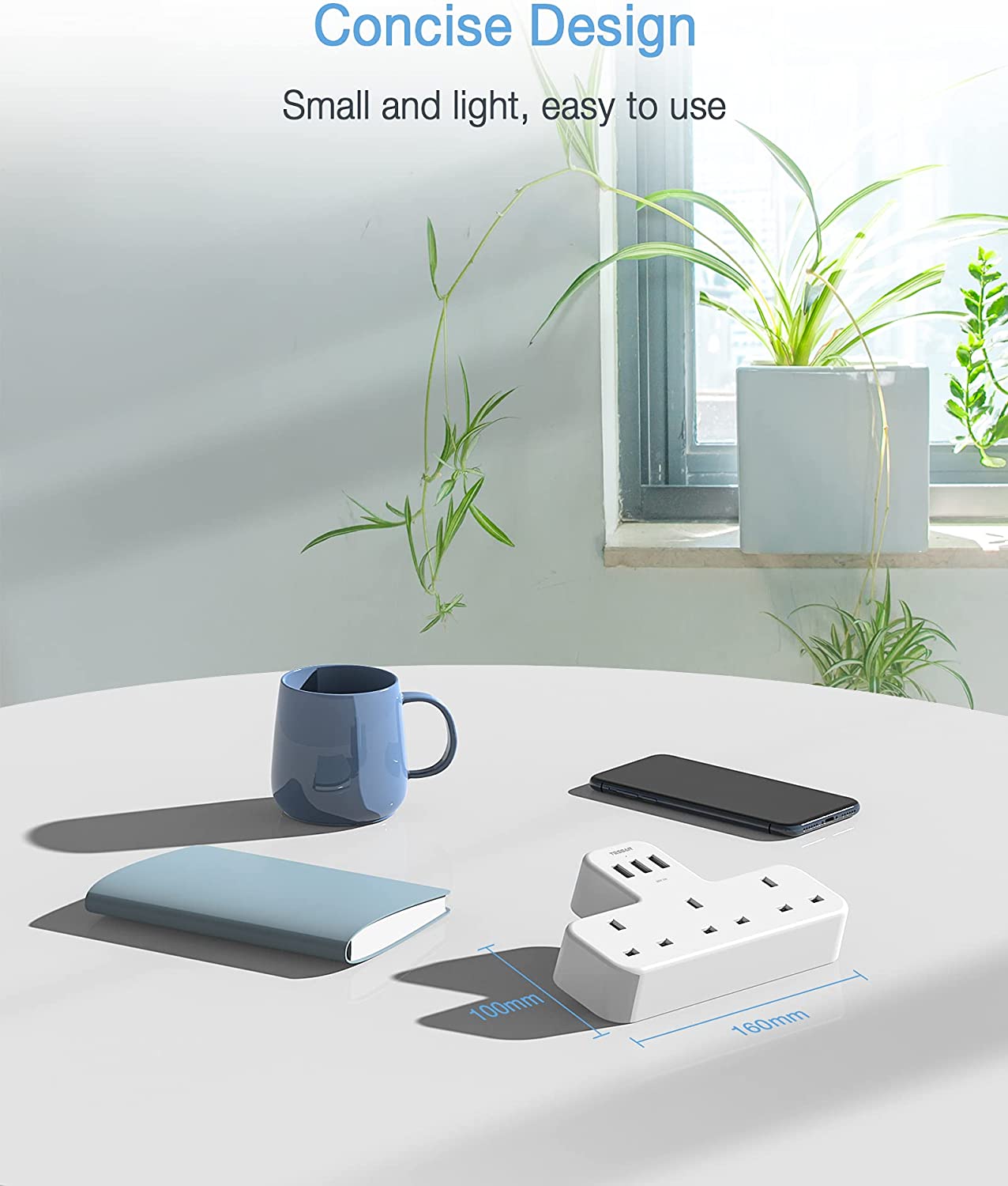 Extension Plug with 3 AC Outlets and 3 USB Ports