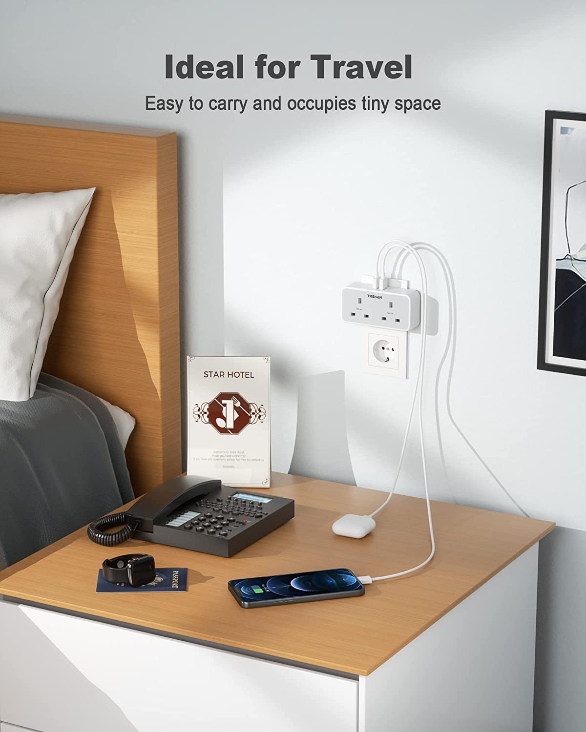 UK To European with 2 USB Ports