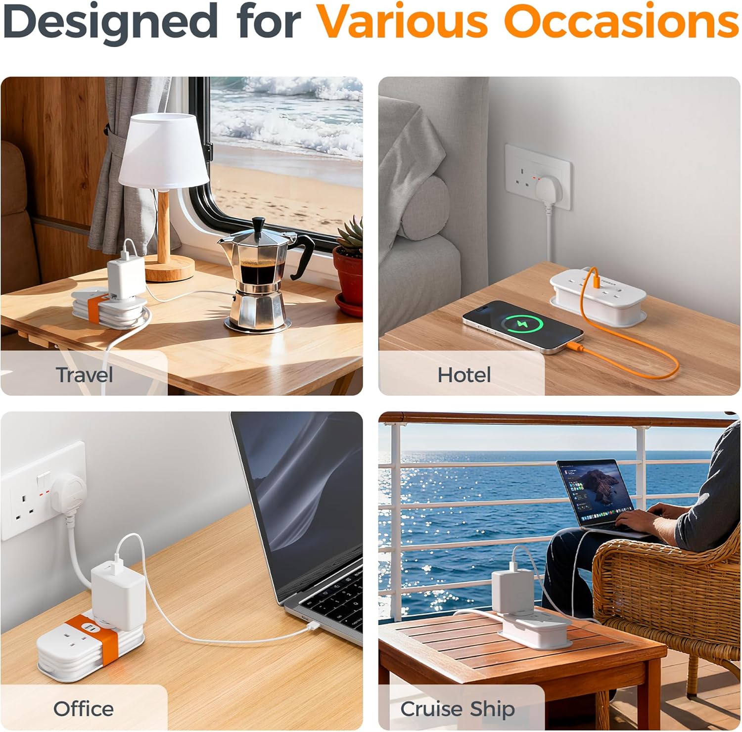 TESSAN 2 Way PD 20W Plug Extension Socket