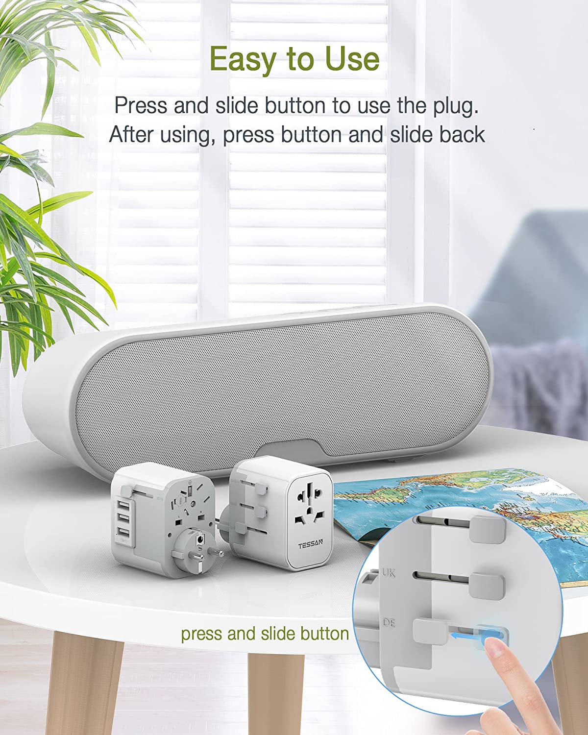 Universal Travel Adapter with 3 USB