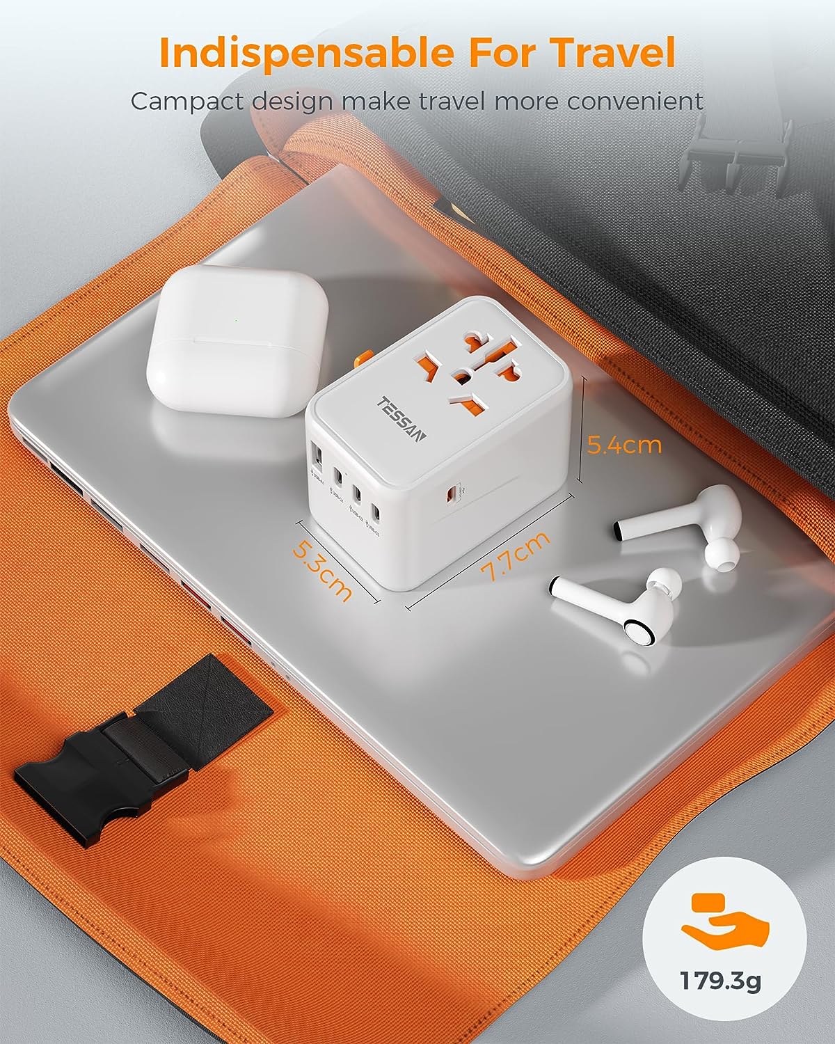 TESSAN 65W PD 5-Port USB Universal Travel Adapter