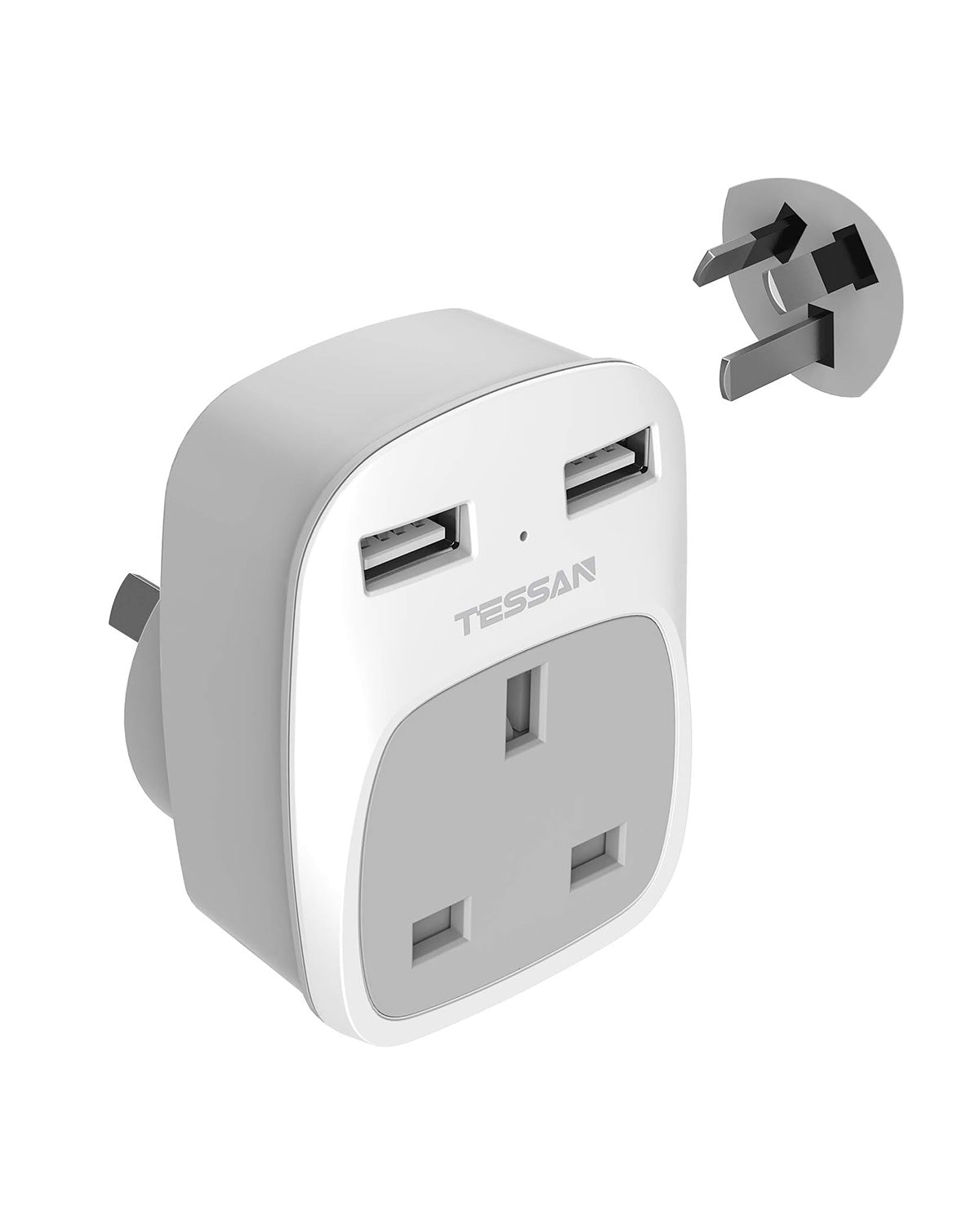 UK To Australia/China Plug Adapter with 2 USB Ports