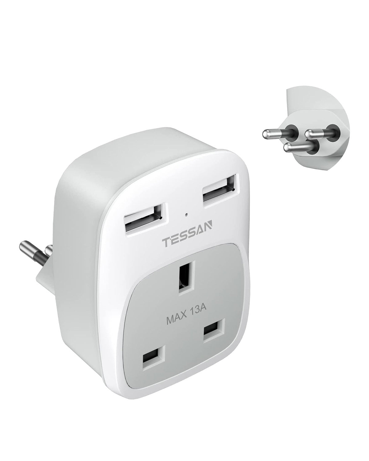 UK to Switzerland Plug Adapter with 2 USB