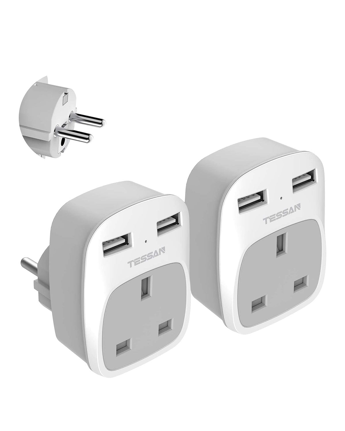 UK to European Travel Adapter 2 Pack