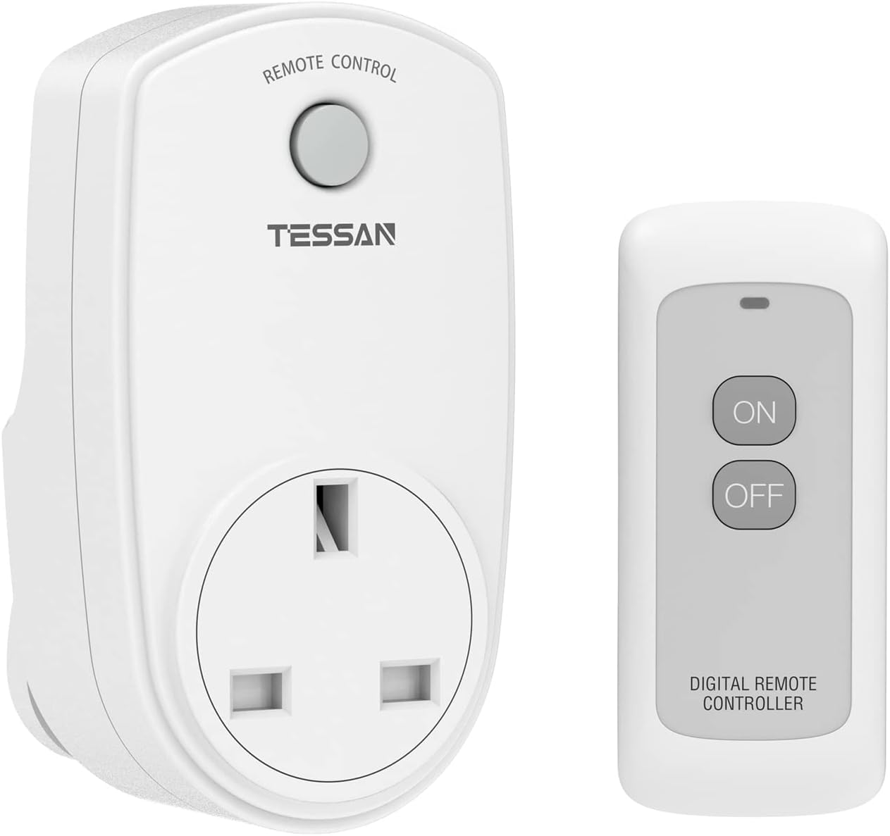 TESSAN Remote Control UK Plug Socket 2 Pack