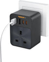 TESSAN UK Plug Adaptor with USB C