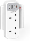 TESSAN UK Multi Plug Extension Adapter with USB
