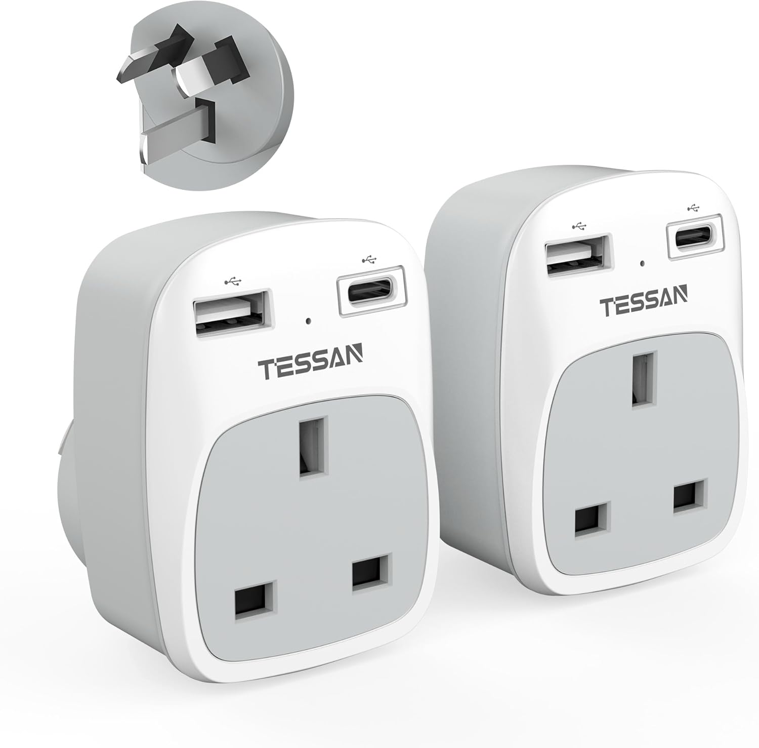 TESSAN UK to Australia Plug Adapter with USB