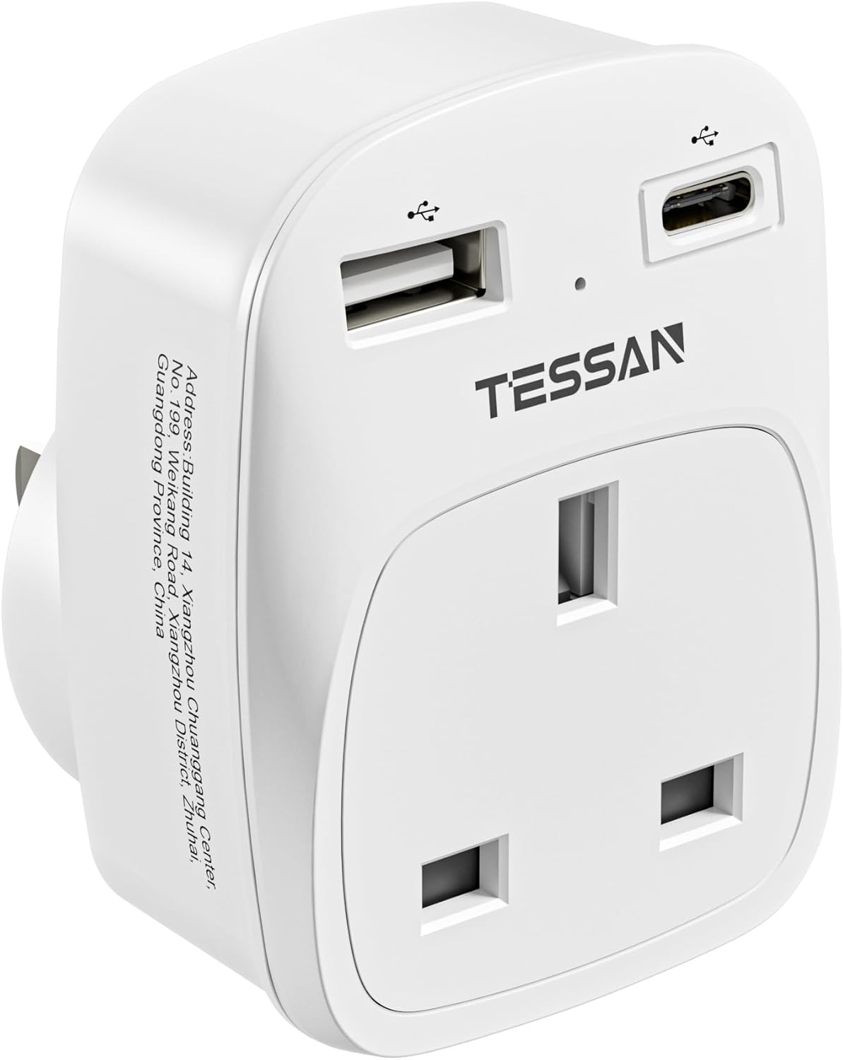 TESSAN 3-in-1 UK to US Adapter with USB