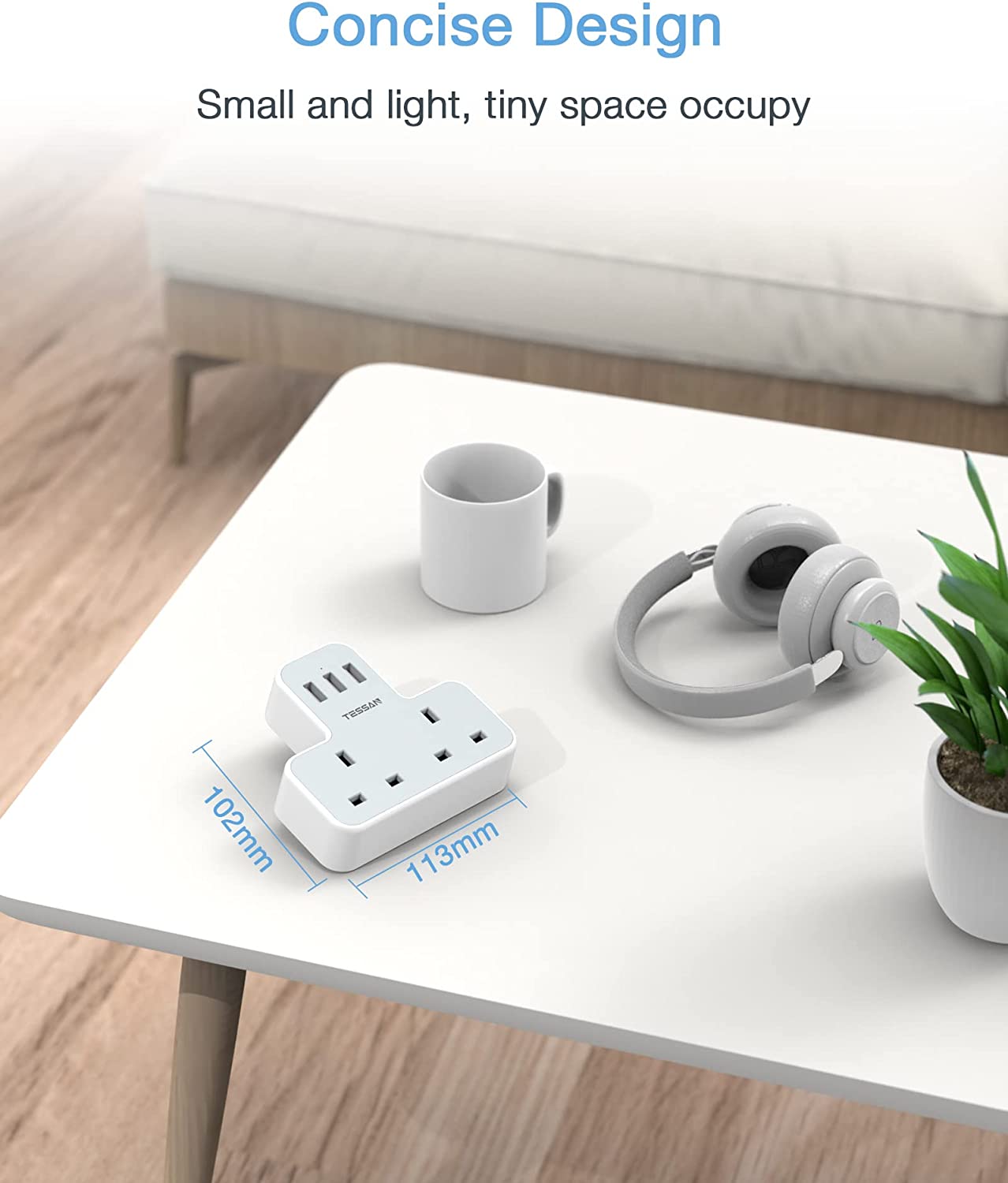 UK to European Plug Adapter with 3 USB