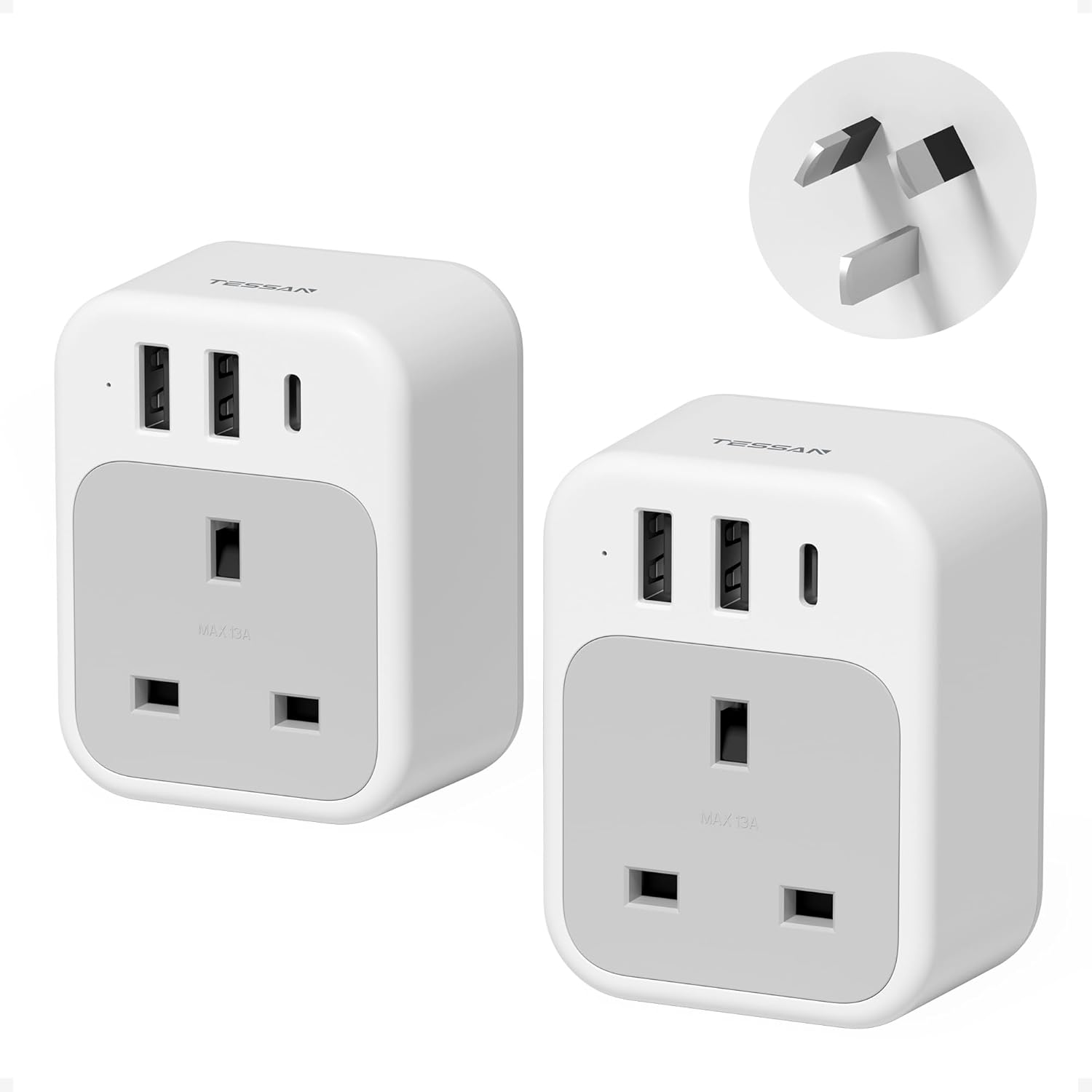 TESSAN 4 in 1 UK to Australia Plug Adapter