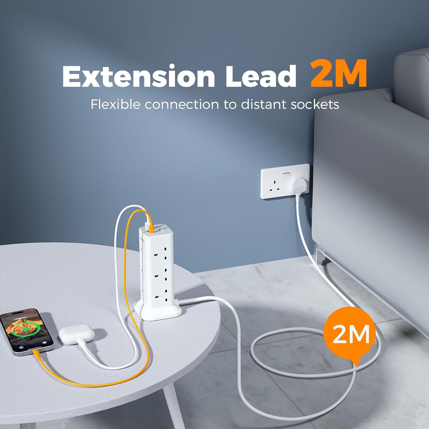 TESSAN 12 Way Multi Plug Adaptor with Switch