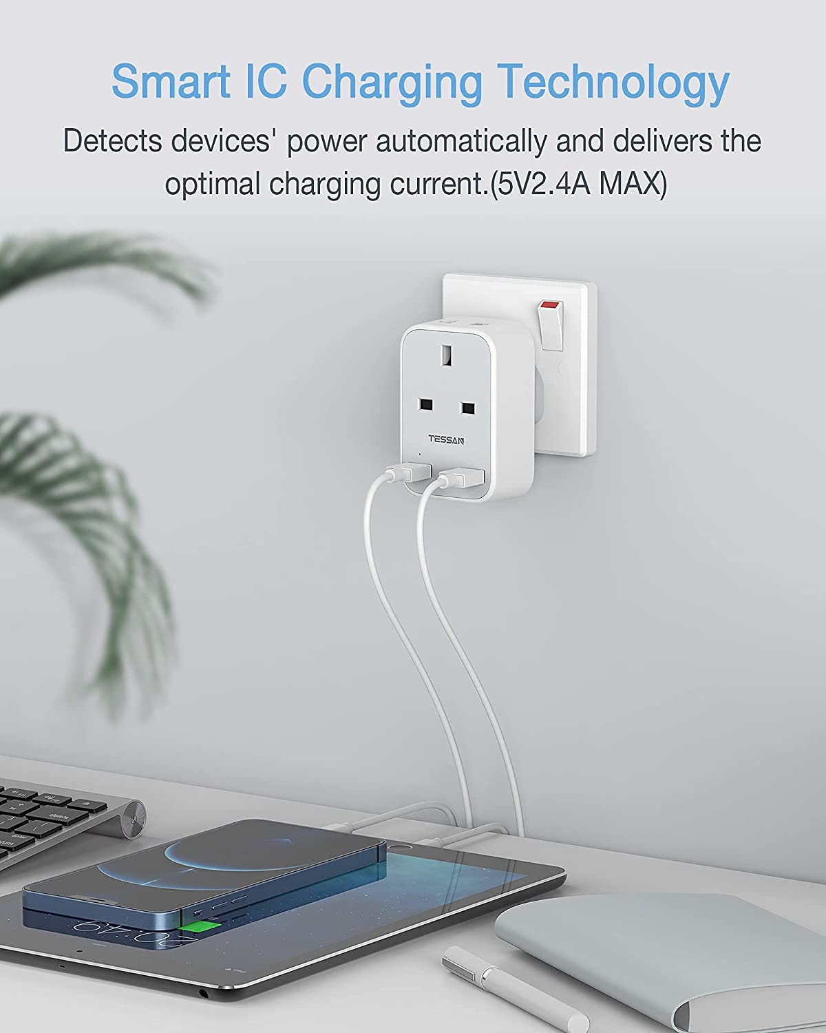 Multi Travel Plug Adapter With 2 USB Charging Ports