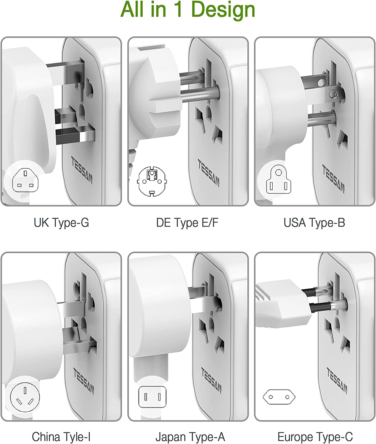 Universal Travel Adapter with 3 USB