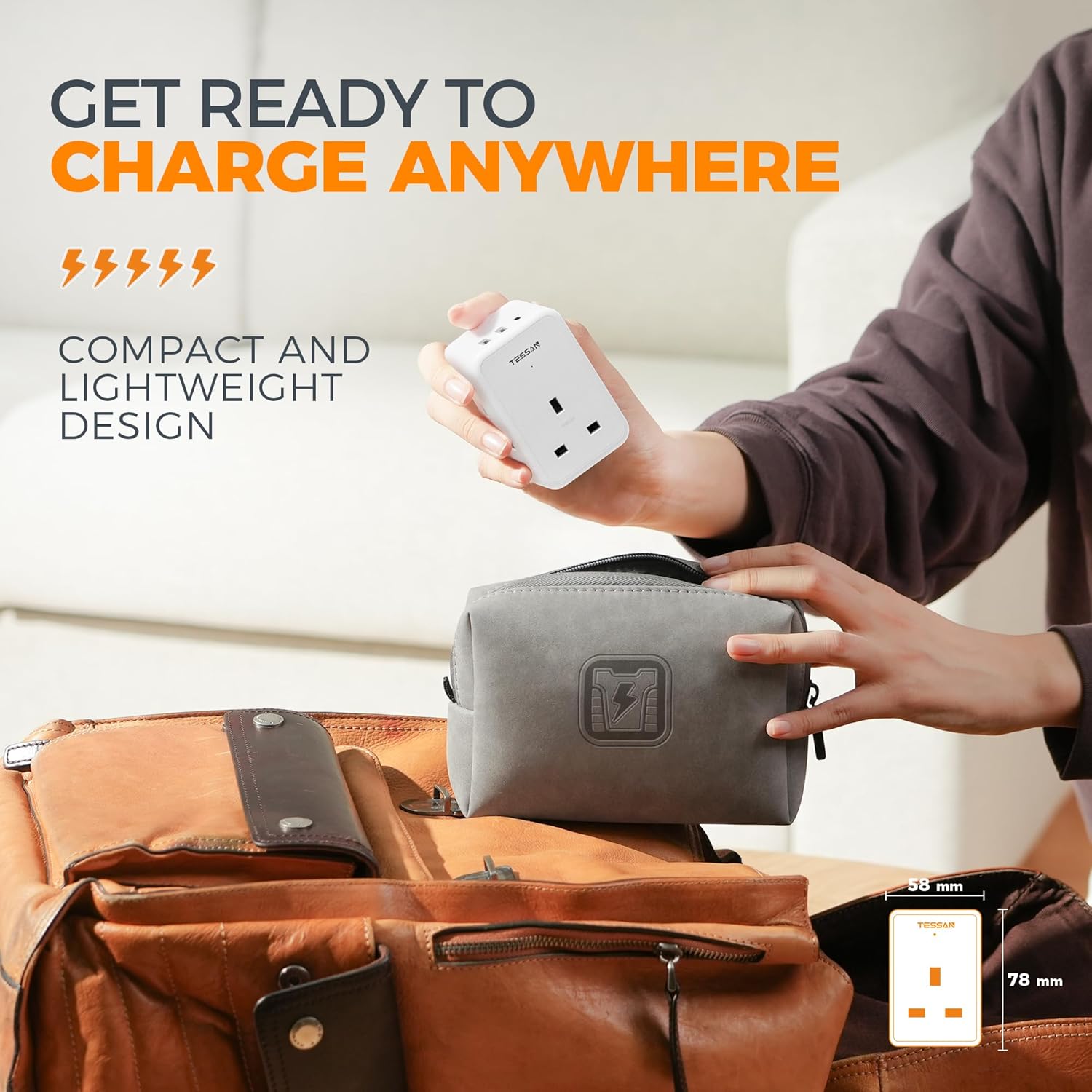 TESSAN Multi USB Charger UK Plug Adaptor