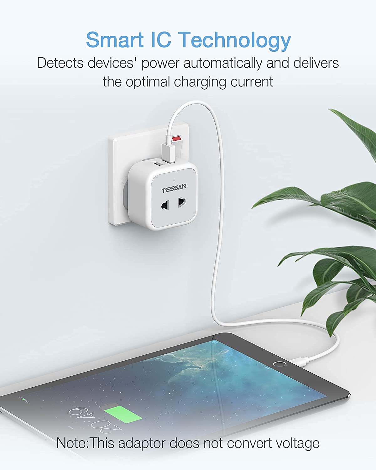 Shaver Charger 2 Pin to 3 Pin Adapter Plug Socket with 2 USB for Bathroom Electric Toothbrush