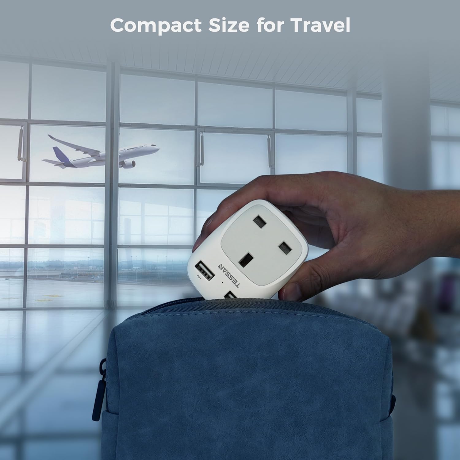 TESSAN UK to Brazilian Power Adaptor Dual USB