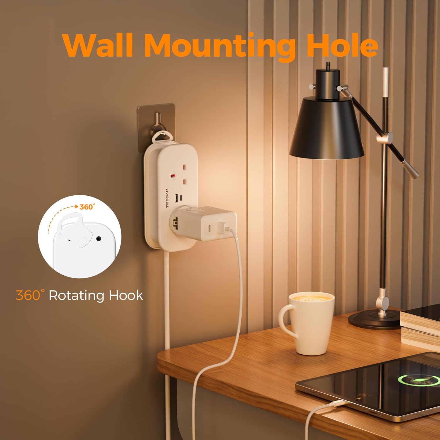 TESSAN 2 Way PD 20W Plug Extension Socket