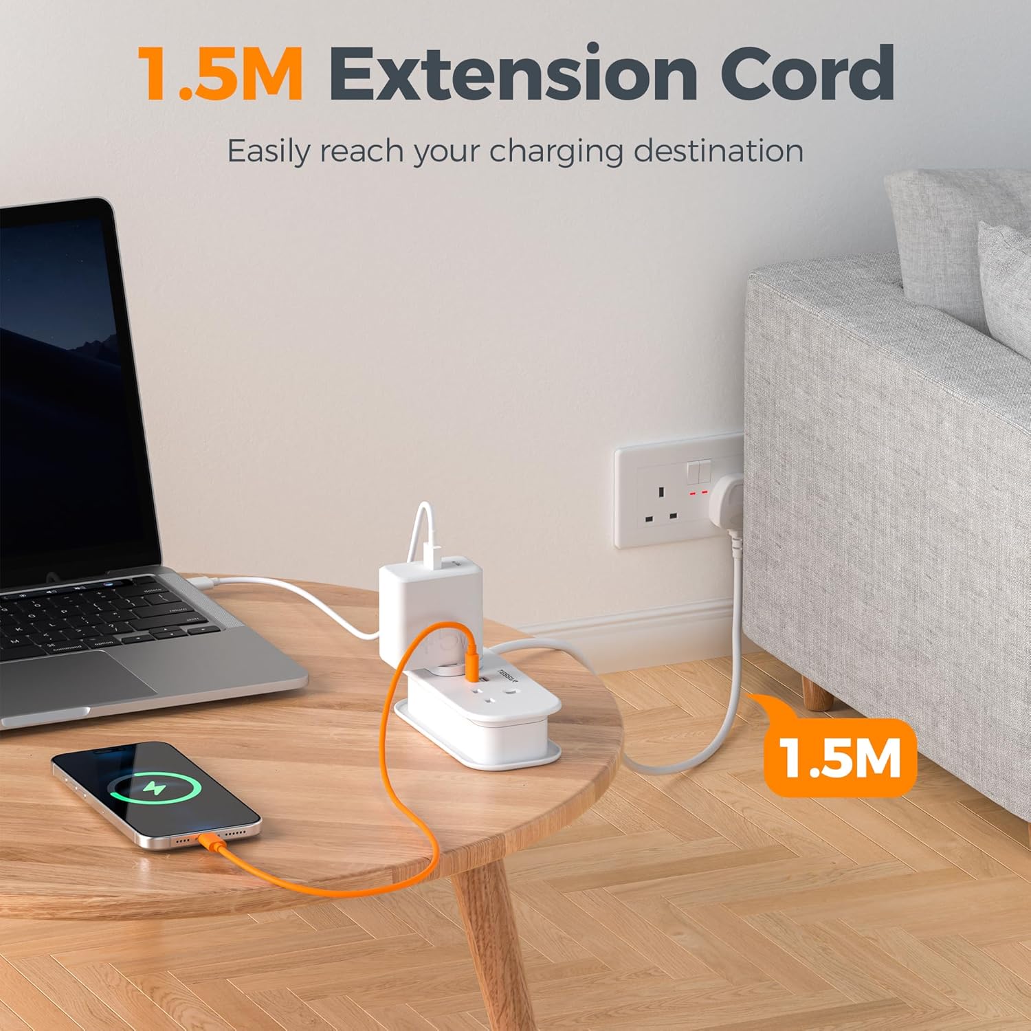 TESSAN 2 Way PD 20W Plug Extension Socket