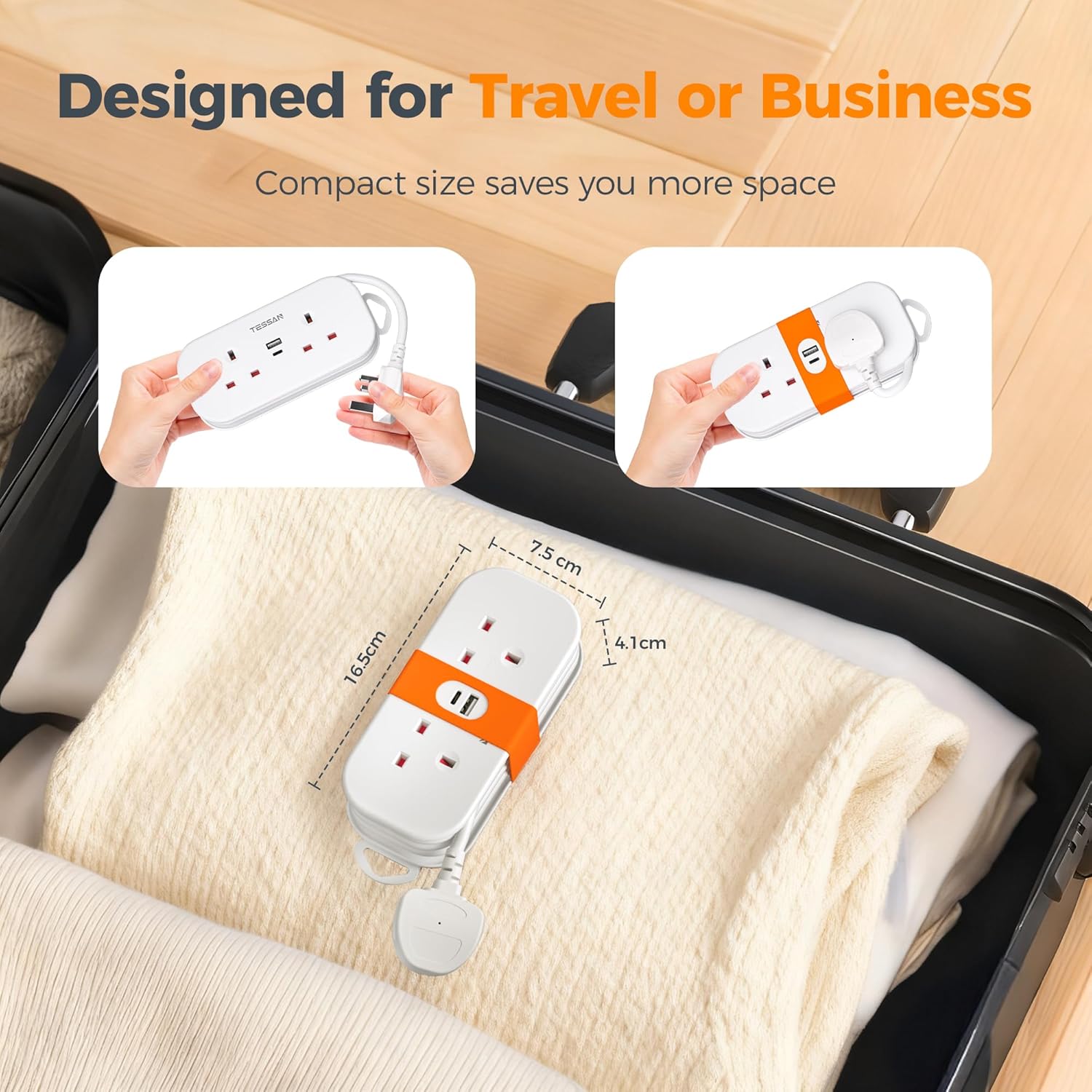 TESSAN 2 Way PD 20W Plug Extension Socket