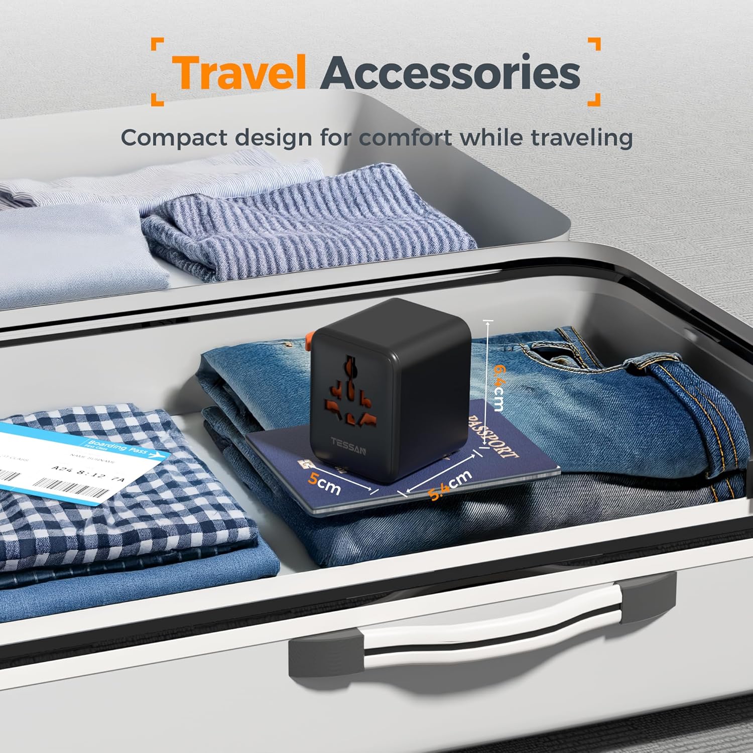 TESSAN 4-Port USB Worldwide Universal Travel Adapter