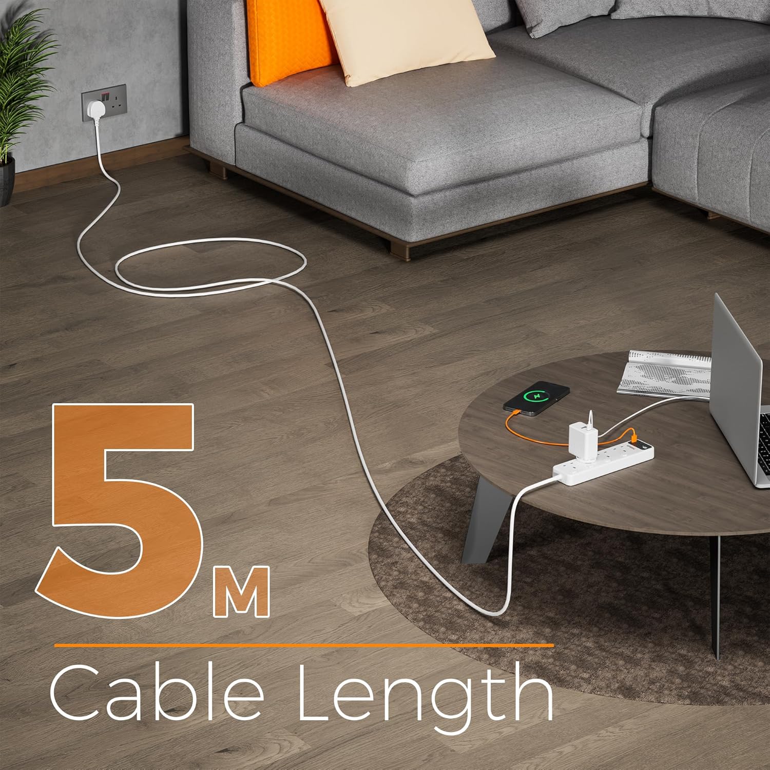 TESSAN 4 Way Multi Plug Extender with 3 USB Slots