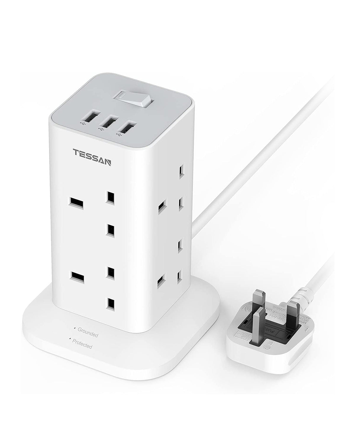 Power Strip Tower 8 AC ports and 3 USB slots 2M