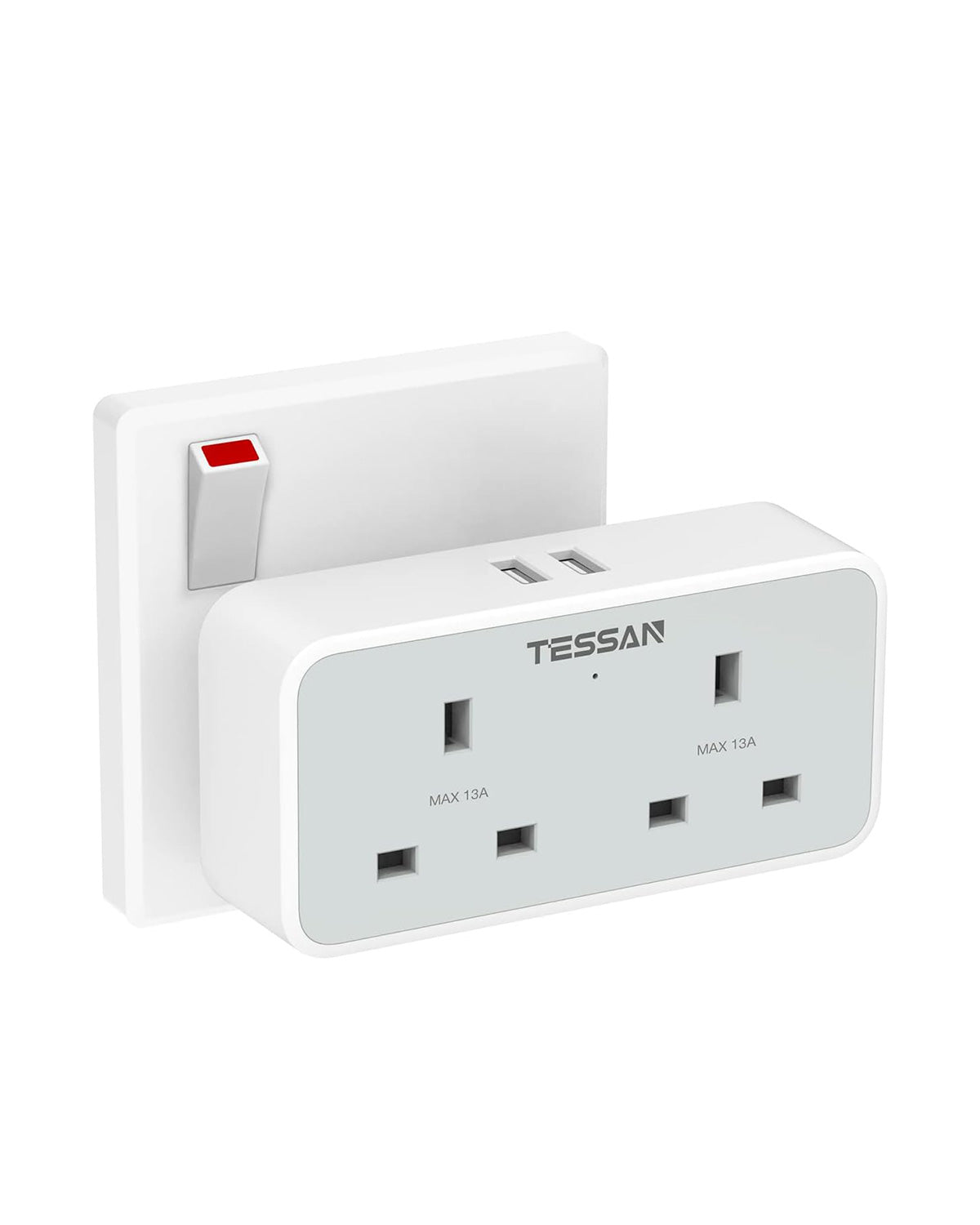 Multi Plugs Extension with 2 AC outlets 2 USB ports
