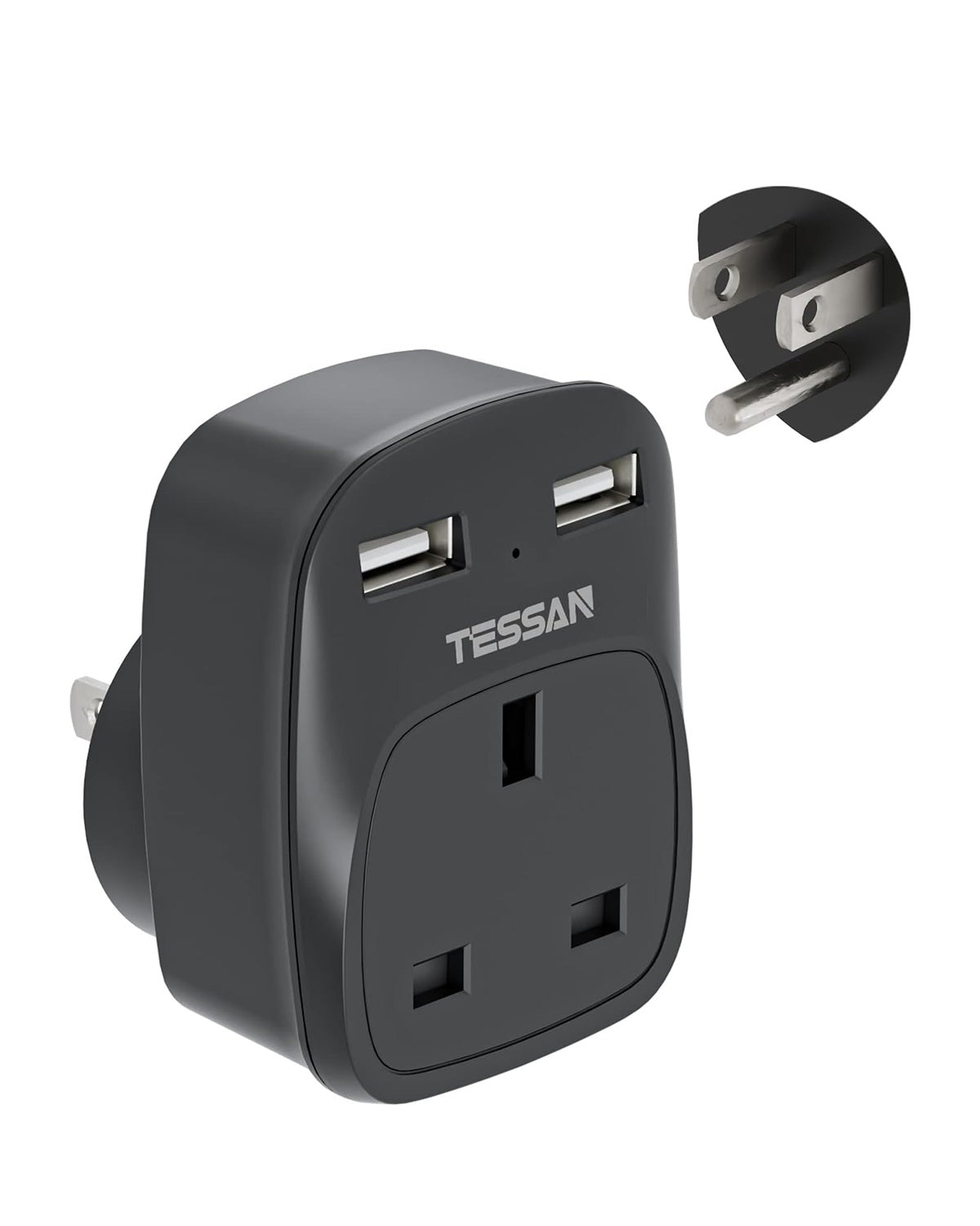 UK to USA 3 in 1 Travel Adapte with 2 USB