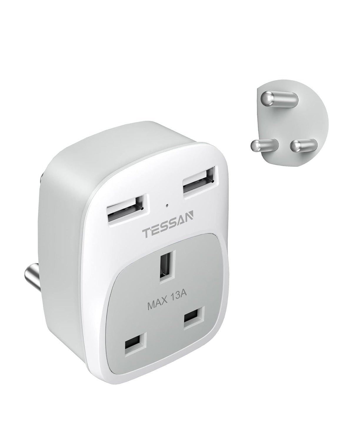 UK to South Africa Plug Adapter with 2 USB